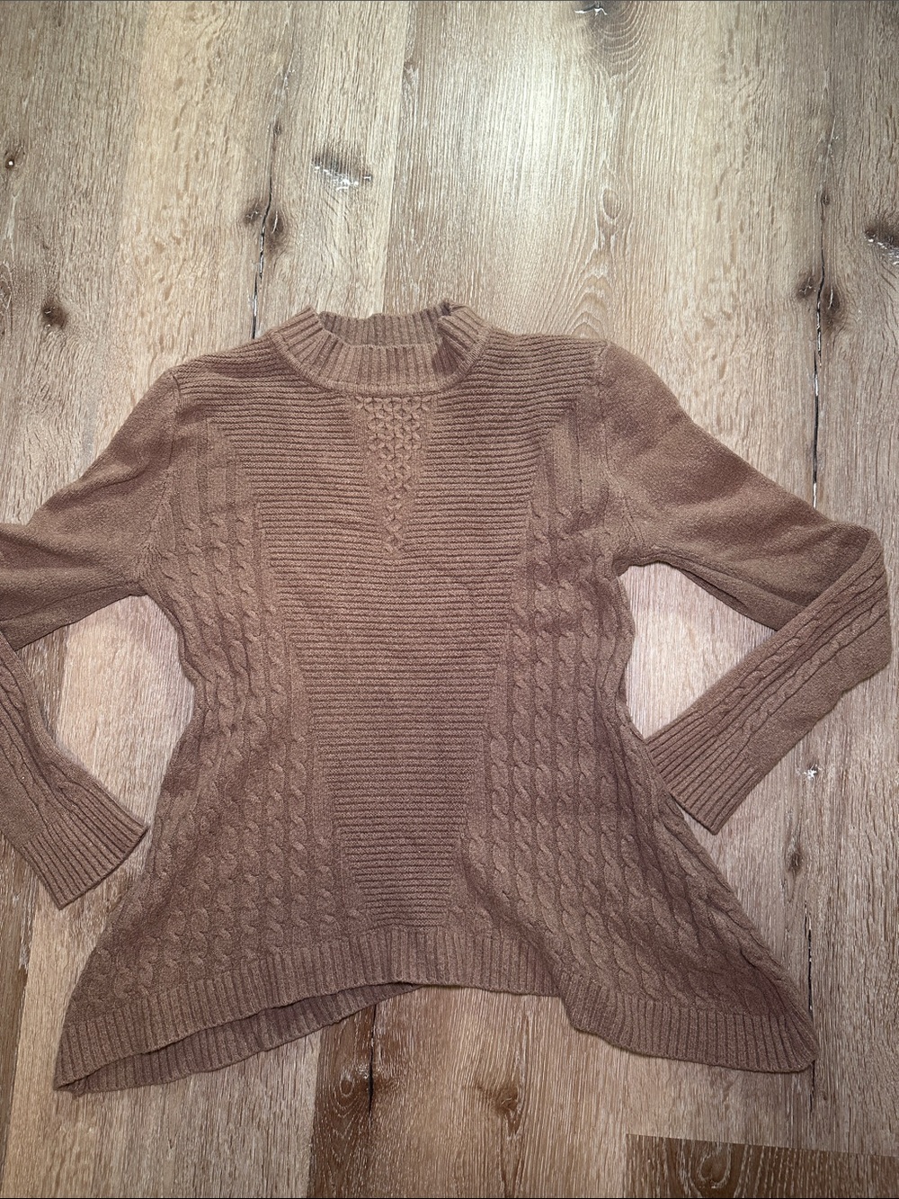 Sexy Jon & Anna Brown Cable Knit Turtleneck Sweater